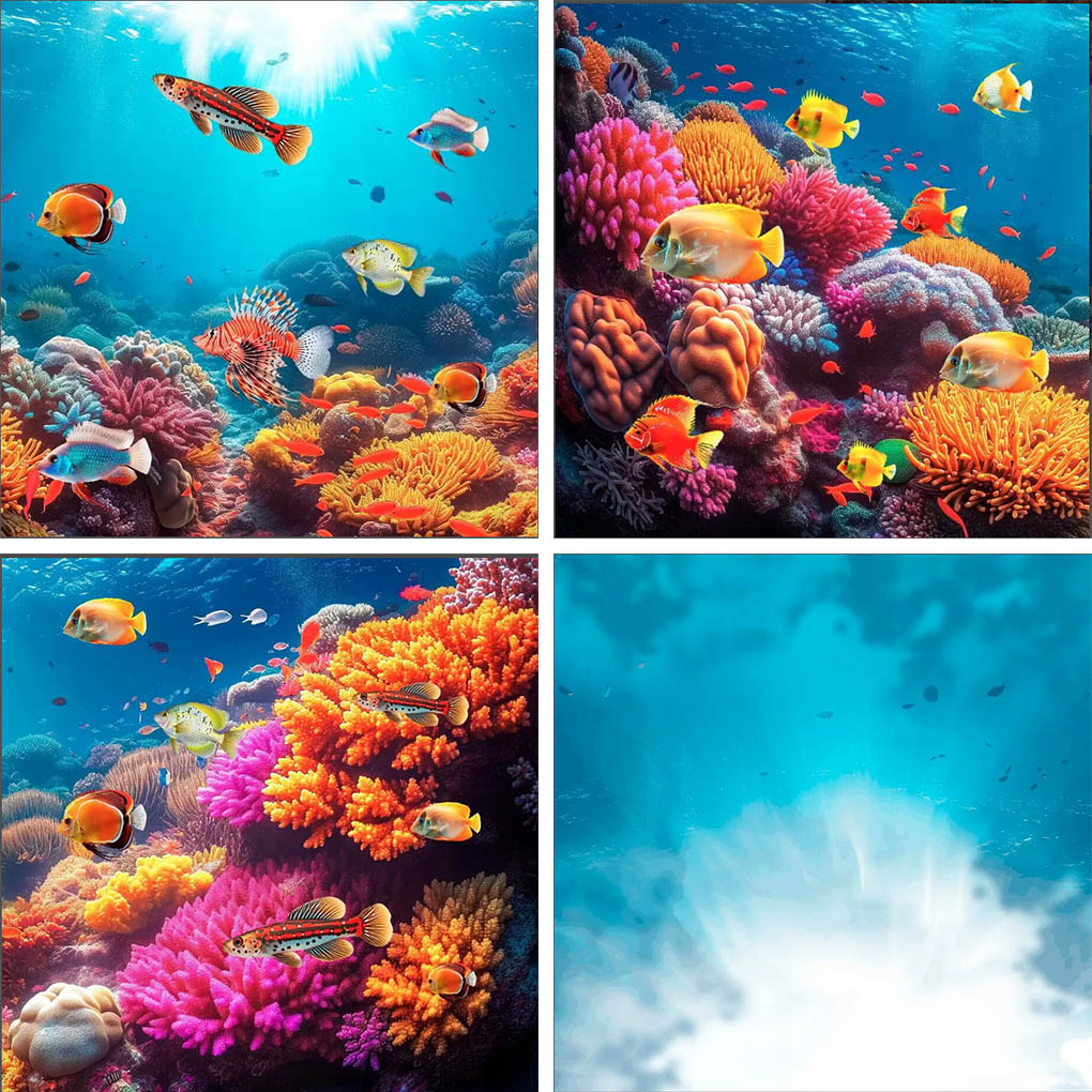 Aquarium Fish World - Mehofond Underwater World Seabed Photography Backdrop