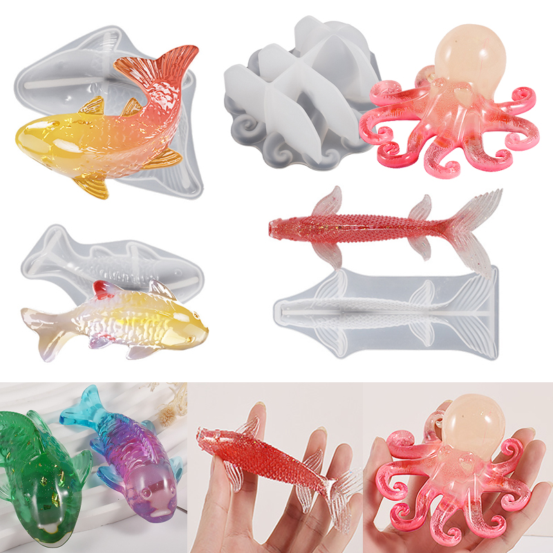 Aquarium Fish Saltwater - 3D Koi Fish Shaped Epoxy Resin
