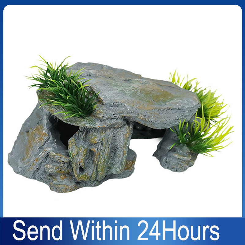 Aquarium Fish Freshwater - Reptile Rock Hide Cave Natural Reptile