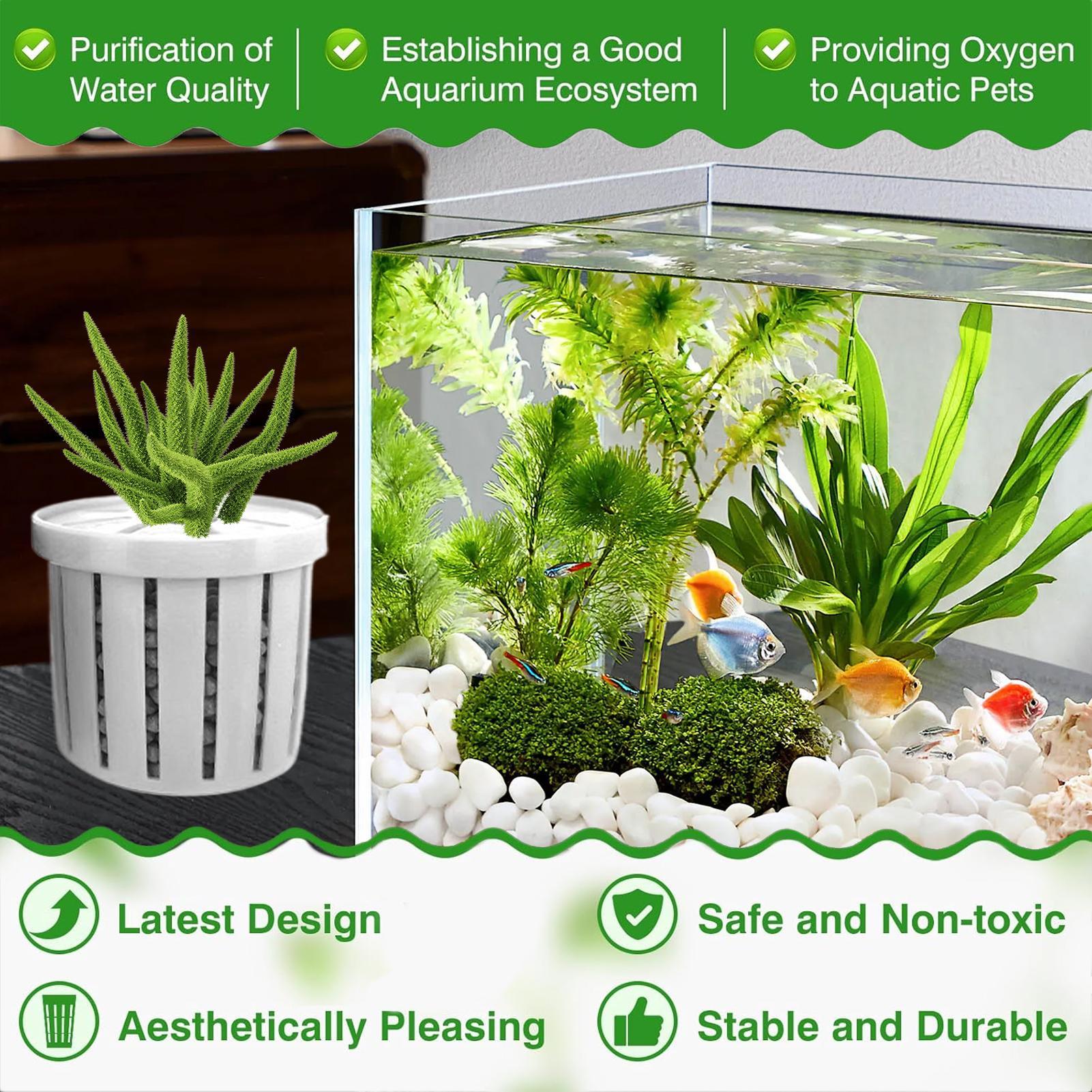 4 Pieces Aquarium Planter Pot  - đánh giá và giá Aquarium Fish Pot