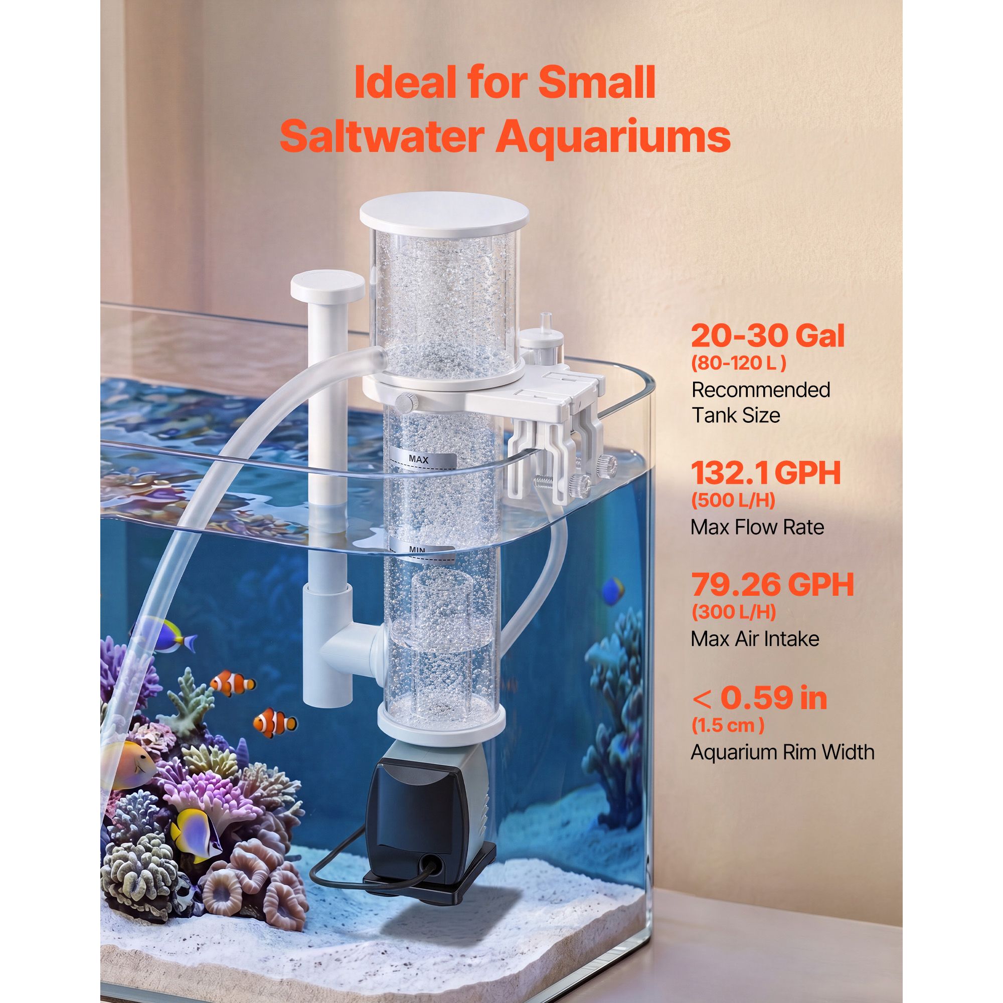 Protein Skimmer for 20-30 Gal  - đánh giá và giá Protein Skimmer Reef